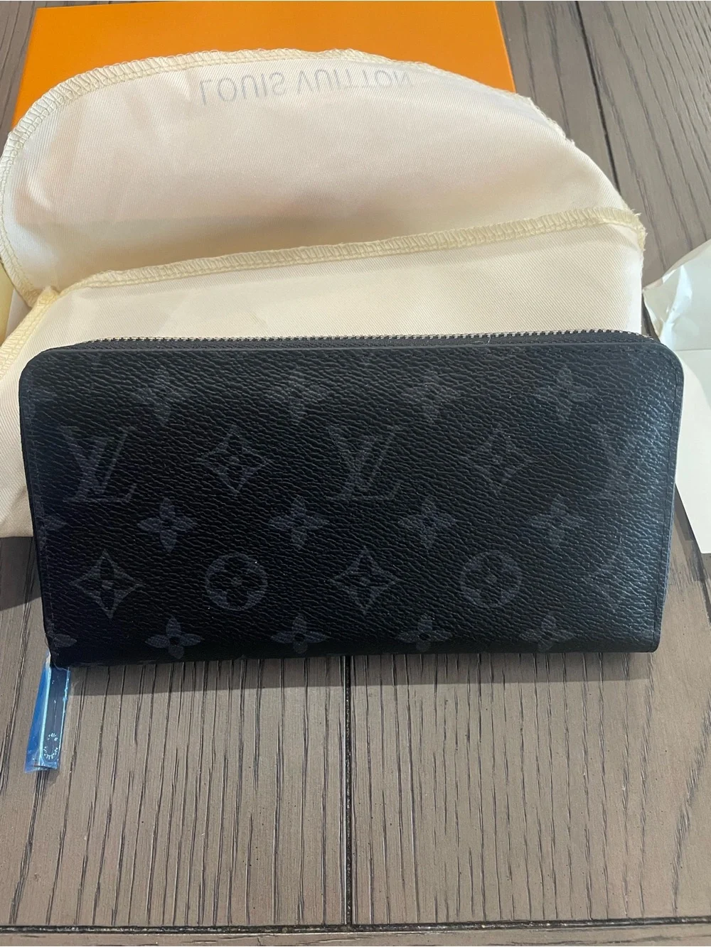 Louis Vuitton Black Monogram Canvas Zippy Wallet